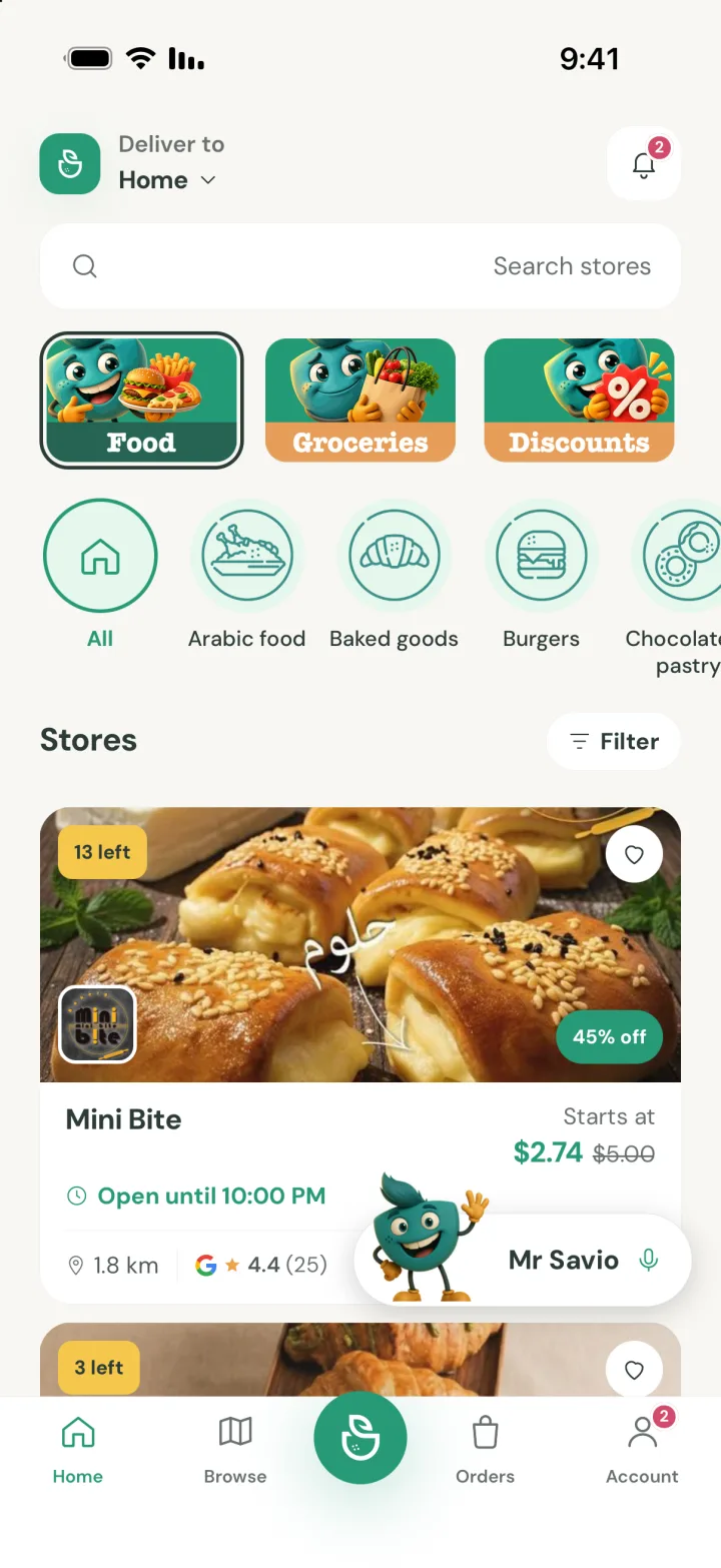 SavioBag home screen
